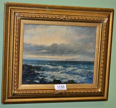 Lot 1158 - Arthur James Stark (1831-1902), Norfolk coastal scene, signed, oil on canvas, 18.5cm by 23.5cm