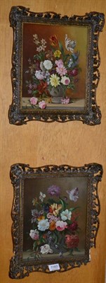Lot 1160 - Karl Heiner (20th century) Austrian, ";Still life"; and ";Antique Flowers"; each signed, oil on...