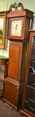 Lot 1192 - An oak thirty hour longcase clock, square painted dial inscribed Wainwright, Nottingham, with...