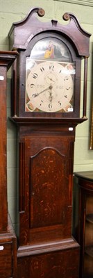 Lot 1194 - An oak and mahogany thirty hour longcase clock, arch painted dial inscribed W. Prior, Skipton,...