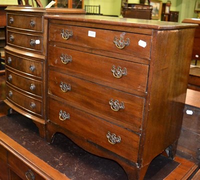 Lot 1223 - Two reproduction small chests of drawers, one comprising of five drawers the other four drawers