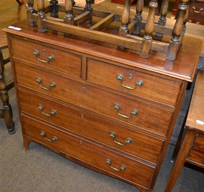 Lot 1248 - A George III style mahogany chest of drawers, three long drawers with two shorter drawers above