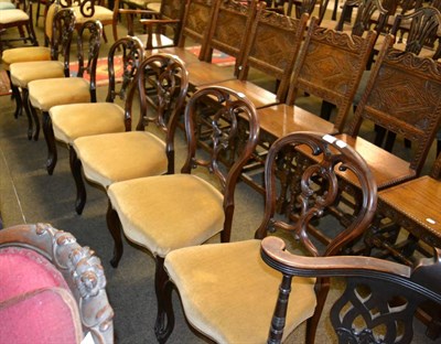 Lot 1258 - A set of six Victorian mahogany salon chairs and one other mahogany salon chair (7)