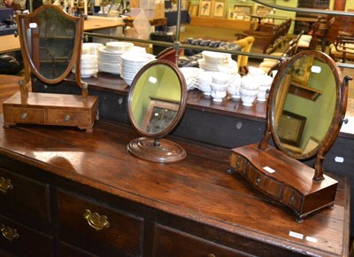 Lot 1270 - Three 19th century mahogany table mirrors