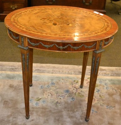 Lot 1283 - A reproduction Louis XVI oval marquetry table
