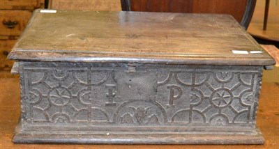 Lot 1291 - An 18th century and later oak bible box
