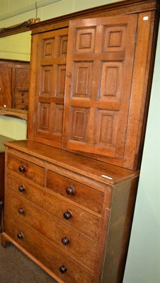 Lot 1319 - 19th century oak cupboard on chest