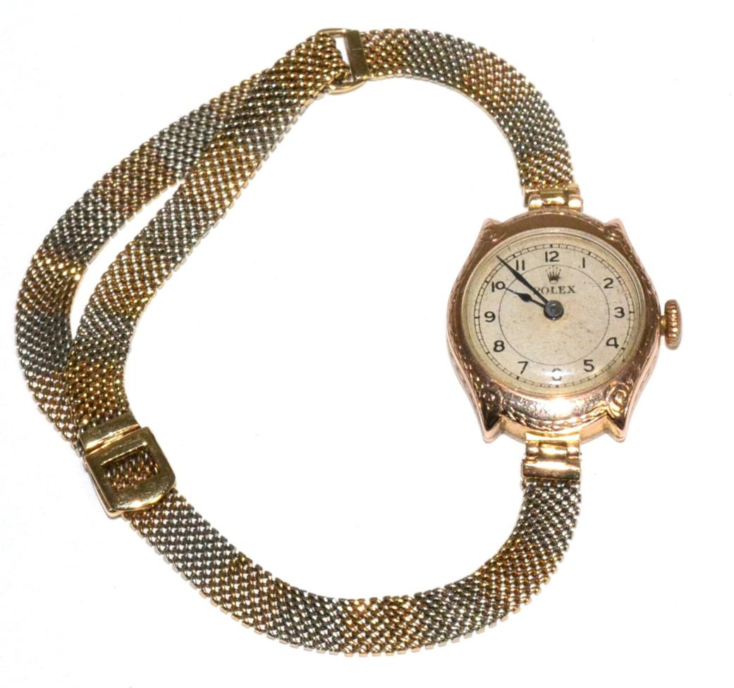 Lot 63 - A lady's 9 carat gold wristwatch, signed Rolex
