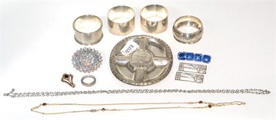 Lot 100 - A silver dish commemorating 300th anniversary of Britannia standard, stamped 1694 -1994; with...