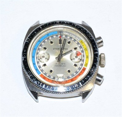 Lot 102 - A stainless steel chronograph wristwatch, signed OTAR watch