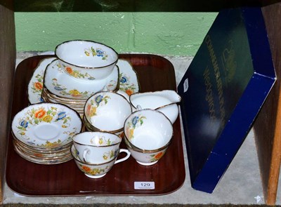 Lot 129 - A Royal Albert Tea set and Wedgwood commemorative plate, boxed (qty)