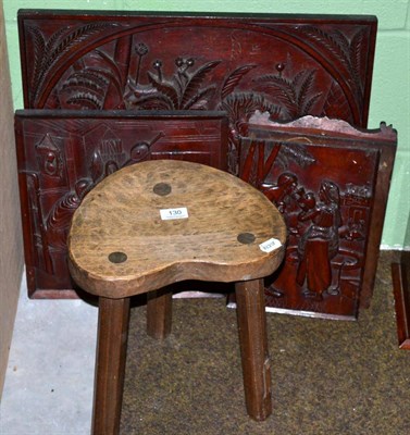 Lot 130 - An oak three legged stool