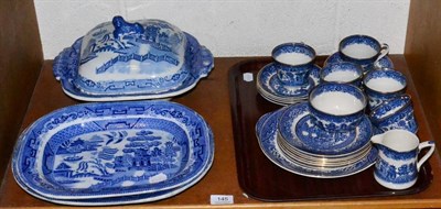 Lot 145 - A quantity of blue and white old willow pattern etc