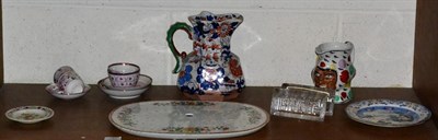 Lot 151 - A Pearlware face jug and a Wedgwood drainer etc