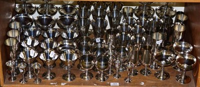 Lot 163 - A large collection of Spanish silver plated stemmed table glasses, by A Lara, Seville,...