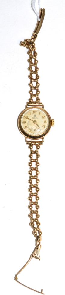 Lot 177 - A lady's Tudor wristwatch on a 9 carat gold bracelet strap
