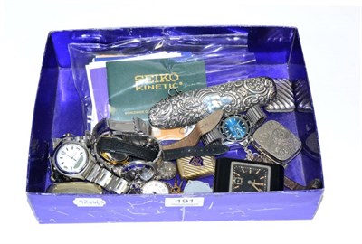 Lot 191 - A quantity of wristwatches including a Seiko Premier Kinetic; a Seiko calendar Marine-Star...