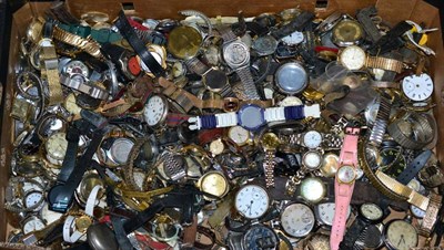 Lot 236 - A large quantity of pocket and wristwatches (one box)