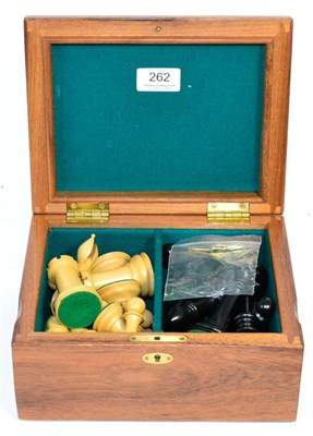 Lot 262 - A Staunton-style wood chess set, in fitted box