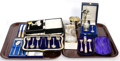 Lot 274 - A miscellaneous collection of silver and a silver mug London, 1915; a set of six teaspoons and...