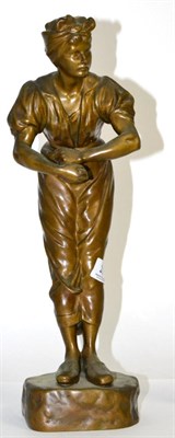 Lot 291 - A bronze figure of a washer woman after Schwartz