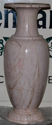 Lot 303 - A pink marble baluster vase with flared rim