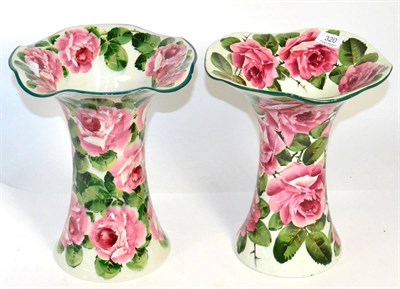 Lot 320 - A pair of Wemyss pottery large vases, early 20th century, of Lady Eva shape, painted with...