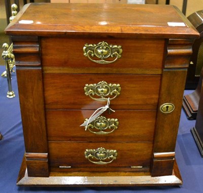 Lot 330 - A late Victorian mahogany four drawer chest with lockable stile and key