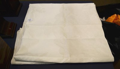 Lot 332 - A 'Crimean Hero' banqueting cloth, circa 1857, a linen damask cloth woven to commemorate victory in