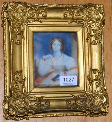 Lot 1027 - English School (early 19th century), miniature portrait of a girl, with ringletted hair,...