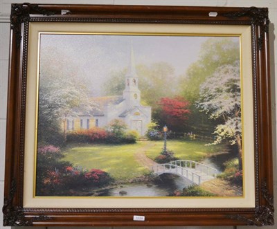 Lot 1034 - After Thomas Kinkade (American 1958-2012), limited edition canvas prints with hand embellished...