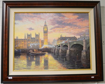 Lot 1036 - After Thomas Kinkade (American 1958-2012), limited edition canvas prints with hand embellished...