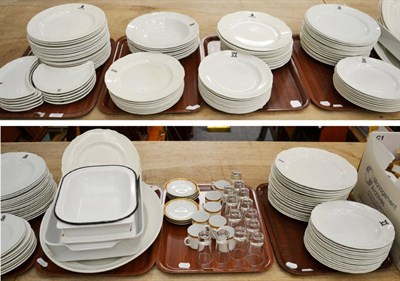 Lot 1051 - Large quantity of dinner wares printed with family crests (seven trays)