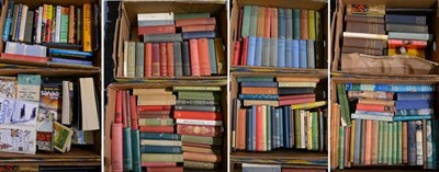 Lot 1106 - Eight boxes of books including novels by John Buchan and reference