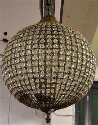 Lot 1125 - A wirework and lustre globe form ceiling light