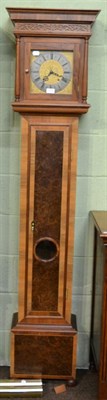 Lot 1175 - A 20th century burr walnut and oak longcase clock in early 18th century style with reproduction...