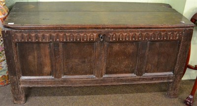 Lot 1179 - An 18th century oak coffer