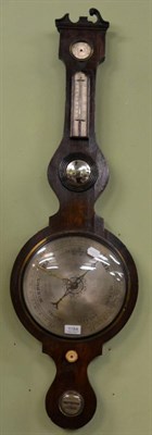 Lot 1184 - A 19th century rosewood wheel barometer with silvered dial&nbsp