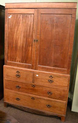 Lot 1185 - A 19th century oak press cupboard