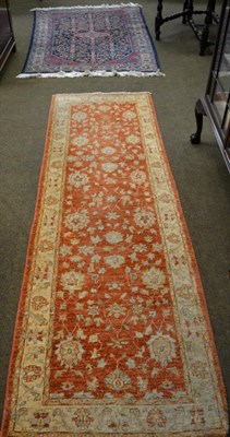 Lot 1201 - Bordylou rug, West Iran, the indigo Herati field with salmon pink medallion, 178cm by 121cm;...