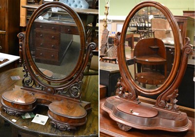 Lot 1210 - Two Victorian mahogany dressing table mirrors