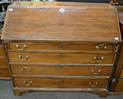 Lot 1212 - George III mahogany bureau