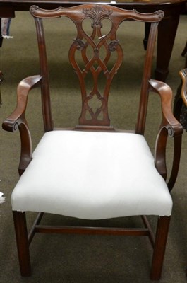 Lot 1225 - A late 19th/ early 20th century mahogany open armchair