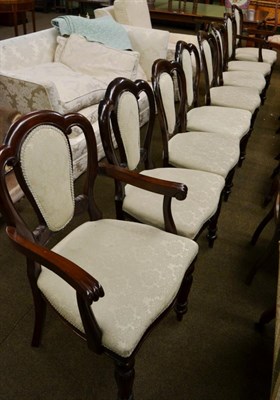 Lot 1237 - Set of eight reproduction dining chairs in the Victorian style, including two carvers