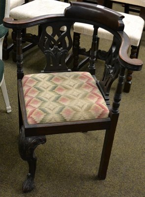 Lot 1247 - A 19th century mahogany corner chair