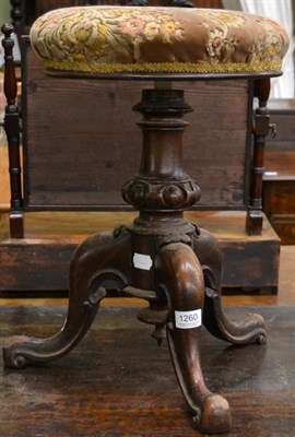 Lot 1260 - A 19th century adjustable piano stool