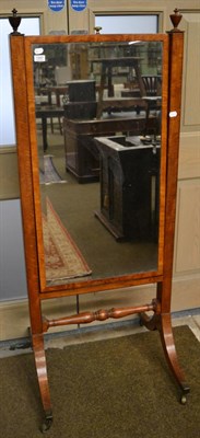 Lot 1287 - A 19th century mahogany cheval mirror