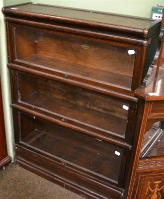 Lot 1289 - A Globe Wernicke oak three-tier bookcase, labelled