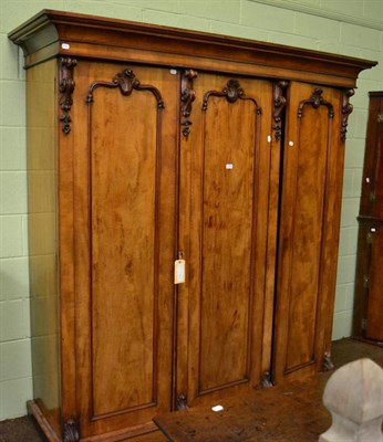 Lot 1294 - A Victorian mahogany triple wardrobe