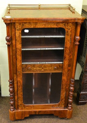 Lot 1296 - Good Victorian burr walnut music cabinet